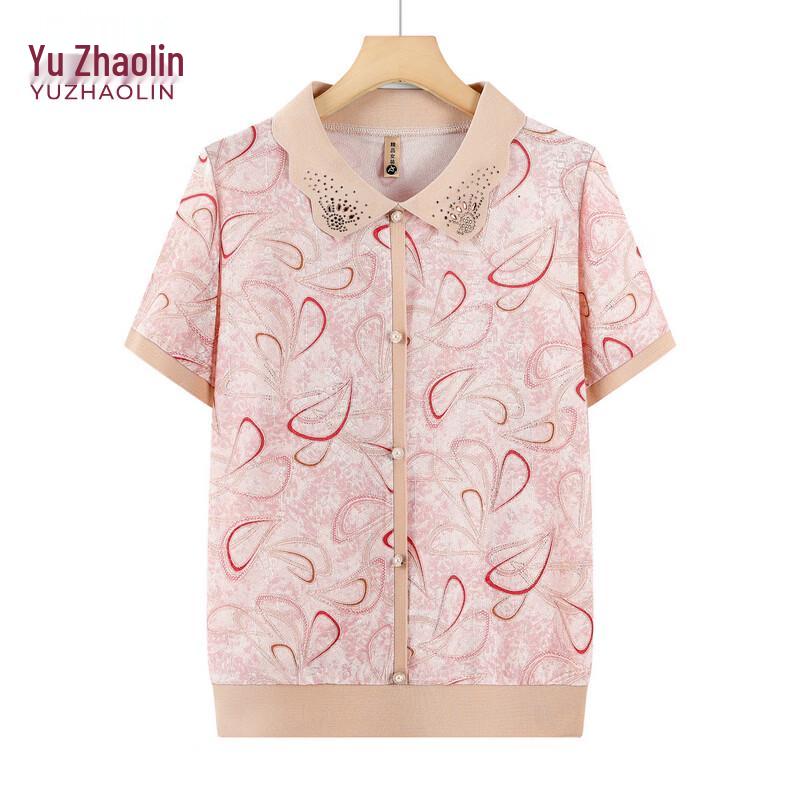 YUZHAOLIN 2026 Women s Summer Floral Print Short-Sleeve T-Shirt 5XL