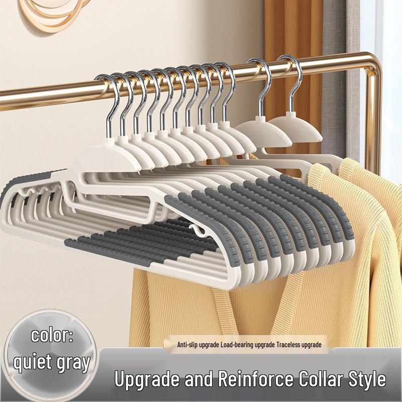 Non-Slip Double-Position Thick Plastic Clothes & Coat Hanger for Bedroom Storage