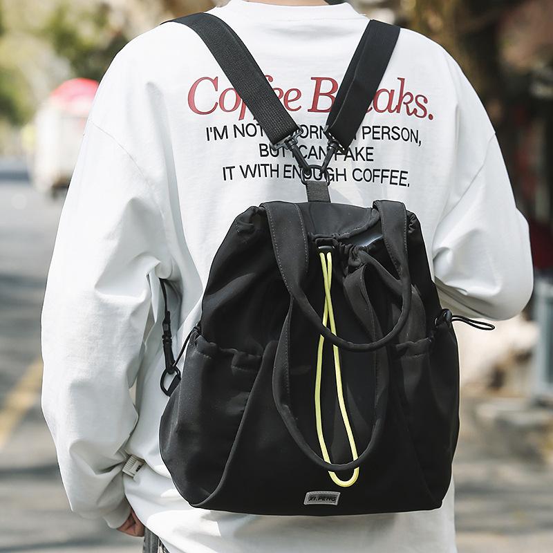 Fashion new bundle drawstring backpack men's nylon bag college students outdoor sports travel backpack school bag women