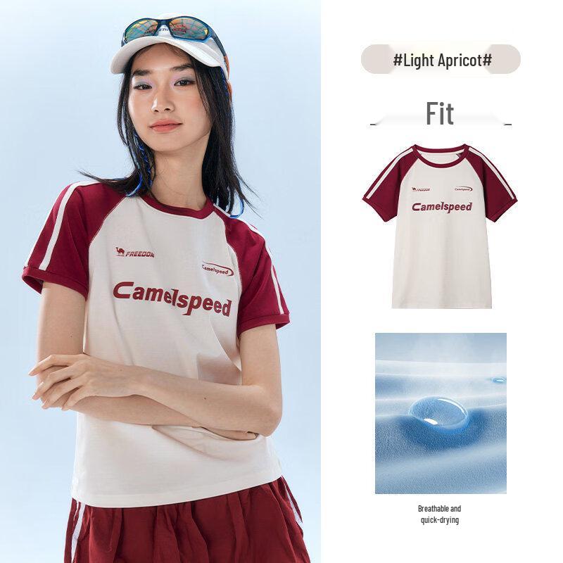 Camel Women s Retro Color Block Quick-Dry T-Shirt S