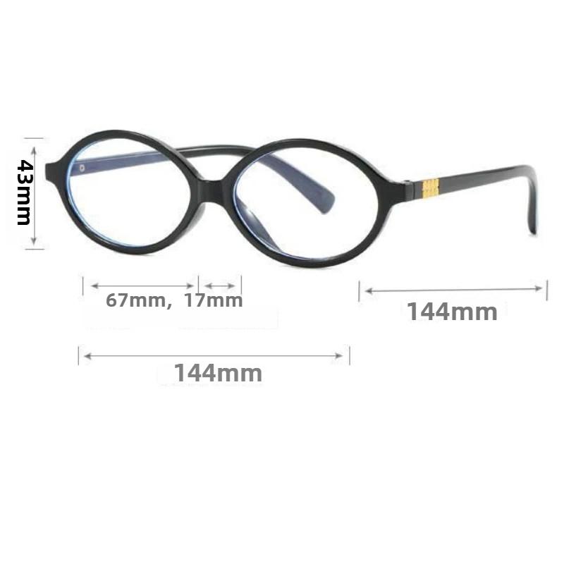 Retro Oval Small Frame Myopia Glasses Bookworm Women's Anti Blue Light Glasses Optical  Decorative Eyeglasses 0 TO -4.0