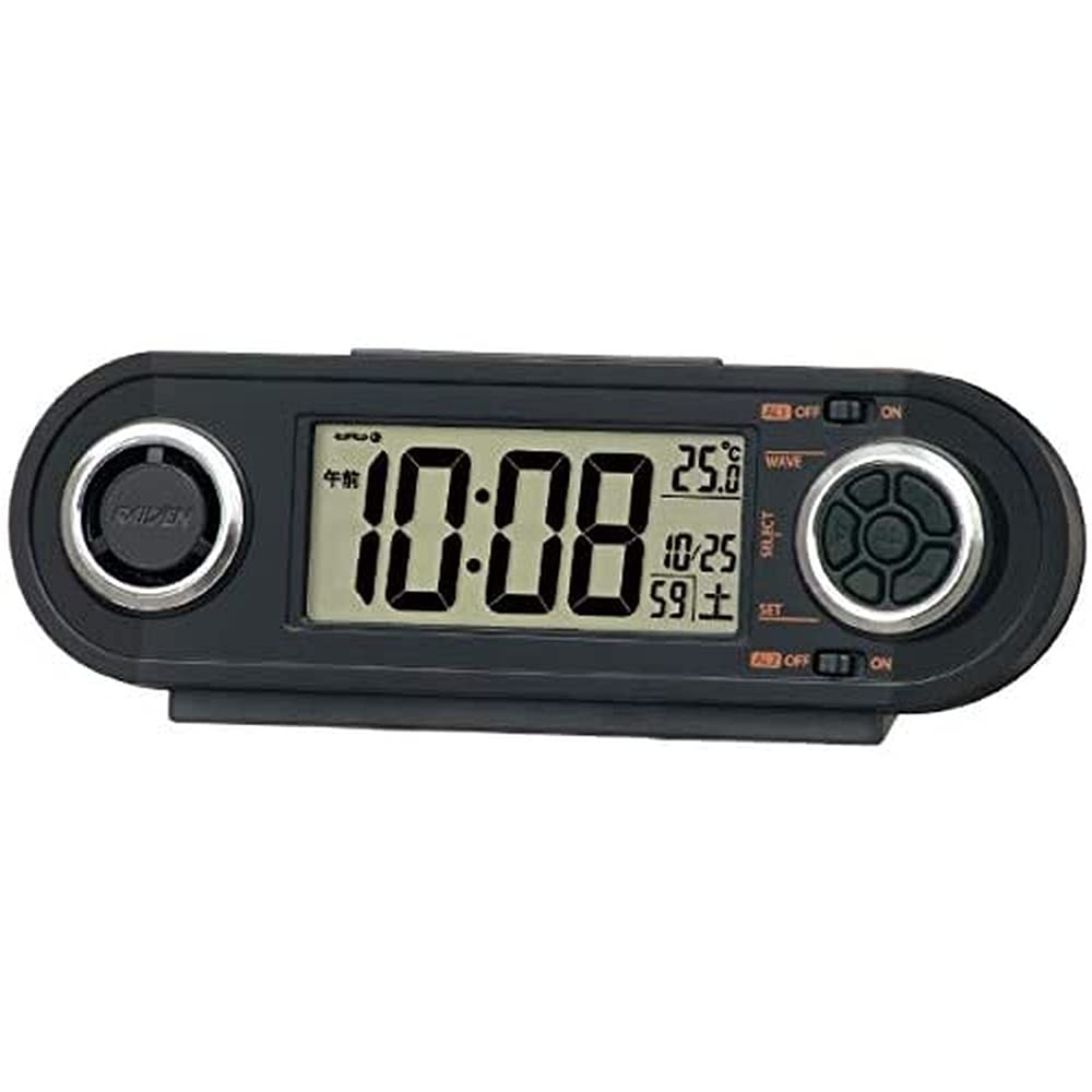 Seiko Clock Alarm Clock RAIDEN Black 62x186x46mm NR537K Radio-Controlled