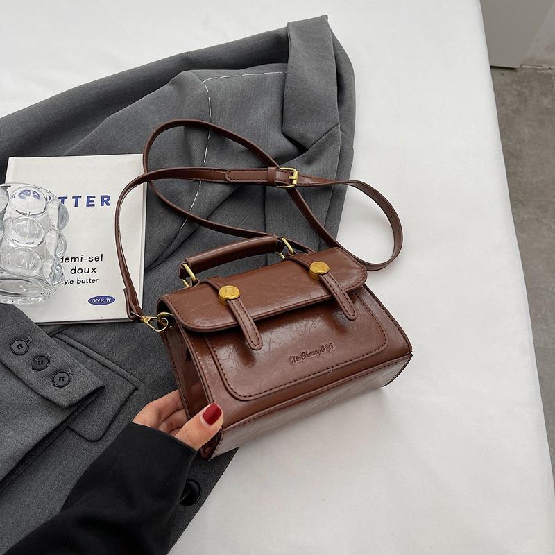 Bolsas Retrô Texturizadas da Moda 2024 para Mulheres, Bolsas Transversais Populares e Versáteis, Bolsas Quadradas Pequenas Modernas e Estilosas