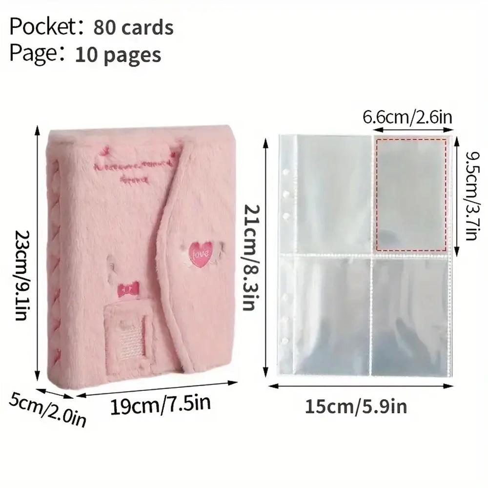 Cartoon Plush A5 Kpop Binder Photocard Holder Idol Photo Album Photocards Collect Book Kawaii School Stationery Picture Albums