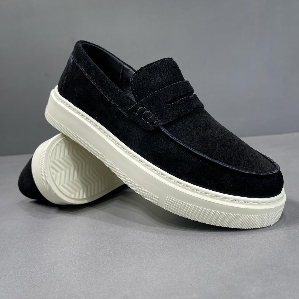 2026 old money style men's leather business casual British style Doudou shoes open smile light shoes men