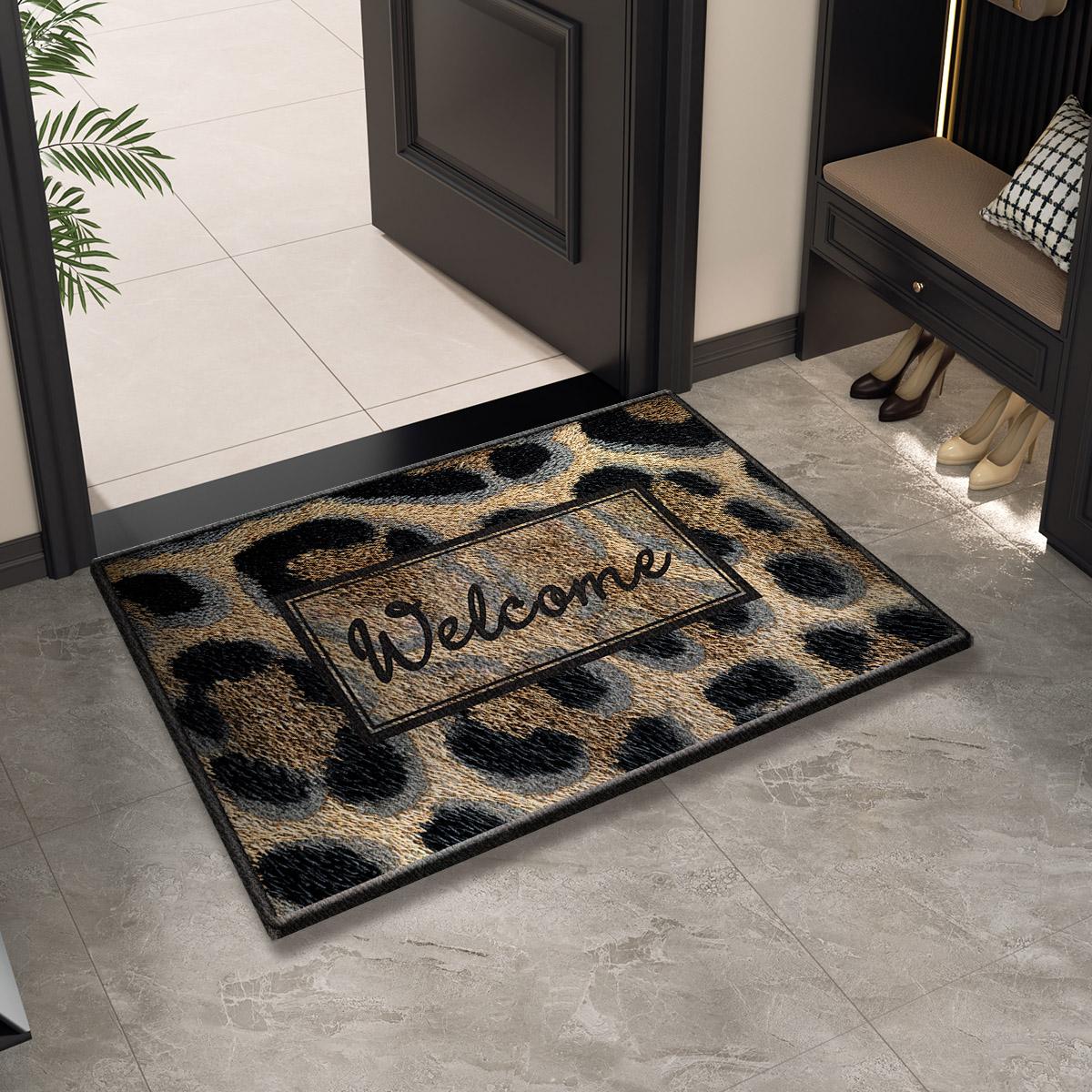 

Дверной коврик с леопардовым принтом, входной, приветственный, уличный, напольный коврик для ног, придверный коврик, ковры для комнат, коврик для прихожей, ванной, моющийся 40x60cm