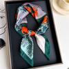 Simulation silk 71x71cm headscarf women's shawl travel scarf fashion light luxury scarf flower circle silk scarf square scarf
