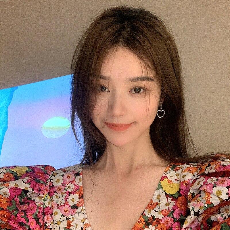 Fashion Heart-shaped Tassel Long Earrings Sweet Cute Women's Earrings Jewelry Gifts for Girls Women Earring