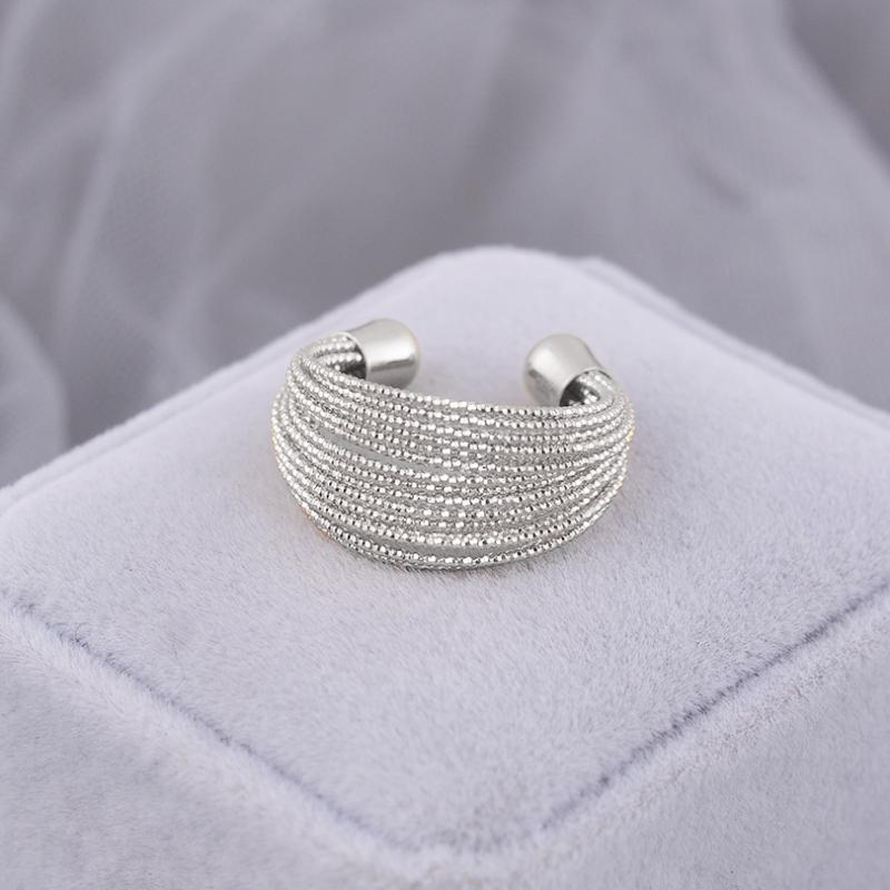 Multi-layer Line Metal Ring Geometric Open Adjustable Anneaux for Women Girl Wedding Jewelry