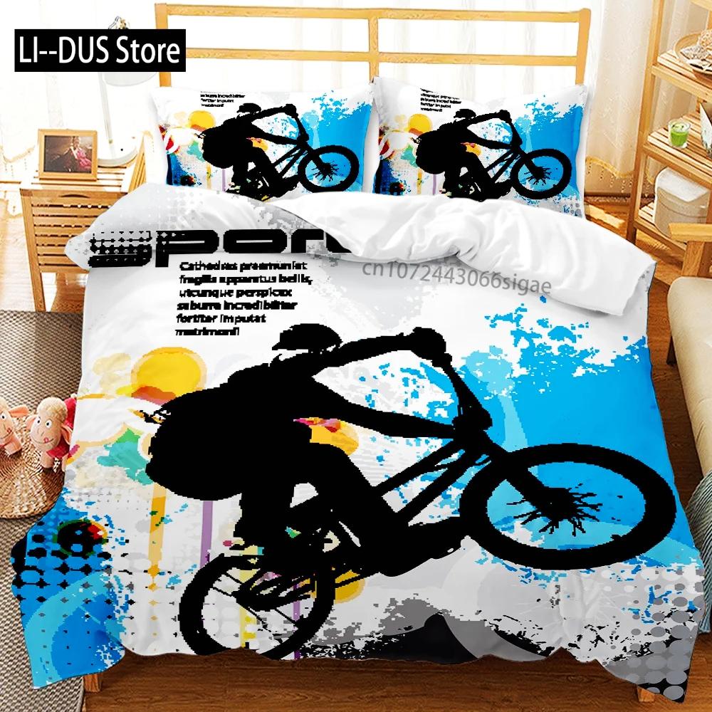 

Comforter Dirt Bike Bedding Sets Motocross Race Car 3 Piece Boys Comforter Set For Kids Extreme Sports Comforter (quilt)-EU Single(135*200cm)3pcs