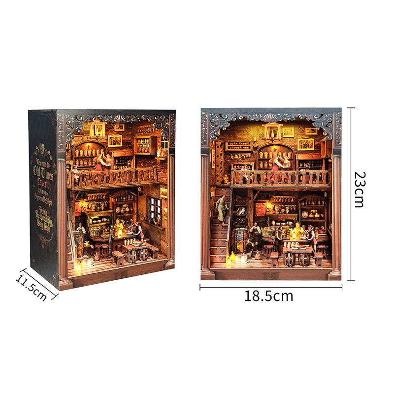 NOUVEAU Vieille taverne Poupée en bois Maison de poupée Miniature Modèle 3D à assembler avec kit de meubles Jouet DIY Cadeau pour Enfants & Adultes Casa