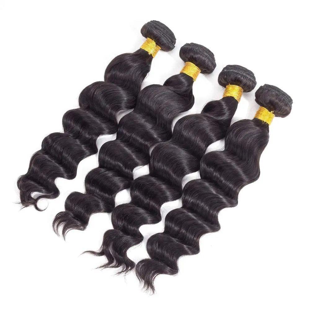 10A Mink Brazilian Virgin Hair Bundle 50g Unprocessed Virgin Brazilian Wavy Hair with Thick Ends and Layered Hair Extensions