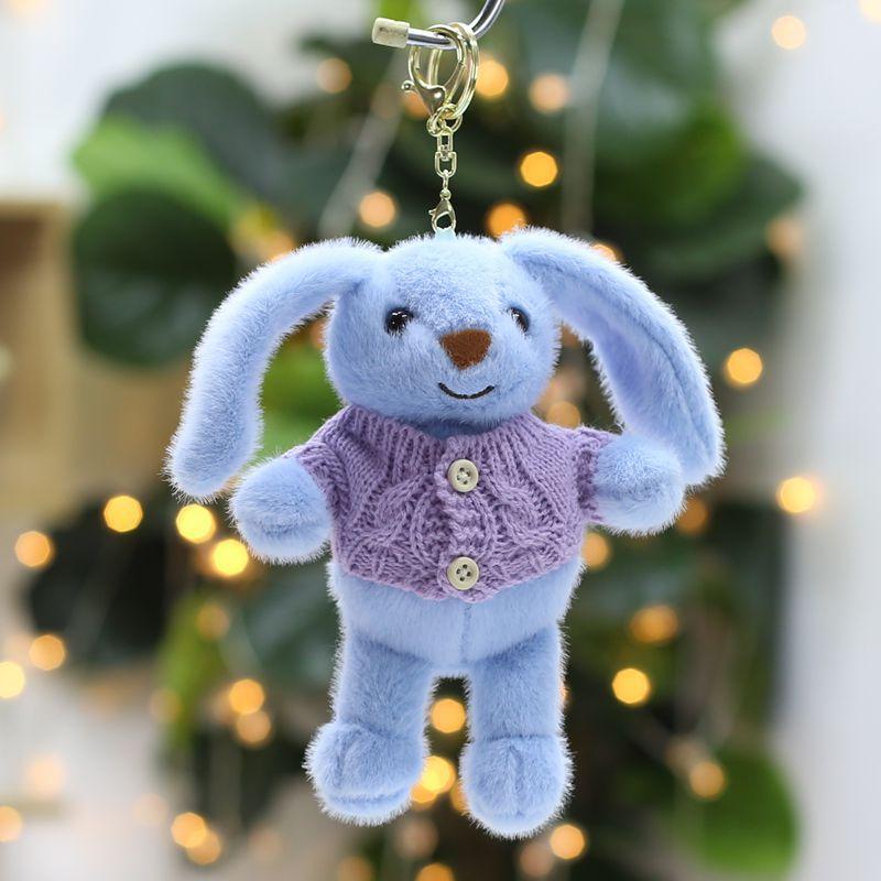 Cartoon Rabbit Doll Keychain Pendant Cute Doll School Bag Hanging Decoration Birthday Gift Plush Toy