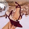Plus-size High-heeled Pointed-toe Open-weave Thin-soled Women's Shoes, Sandals Devotion