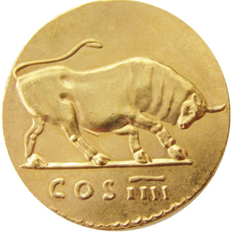 Ancient Roman commemorative coins, made of brass material, gold-plated brass silver dollars, antique handicrafts