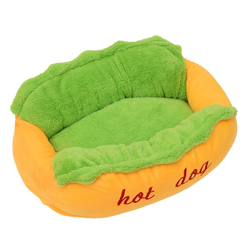 Hot Dog Shaped Pet Nest Doggy Cushion Cat Bed Mattress Warm Series Akita Dog Teddy Bear Warm Sleeping Mat Sofa Pet Supplies
