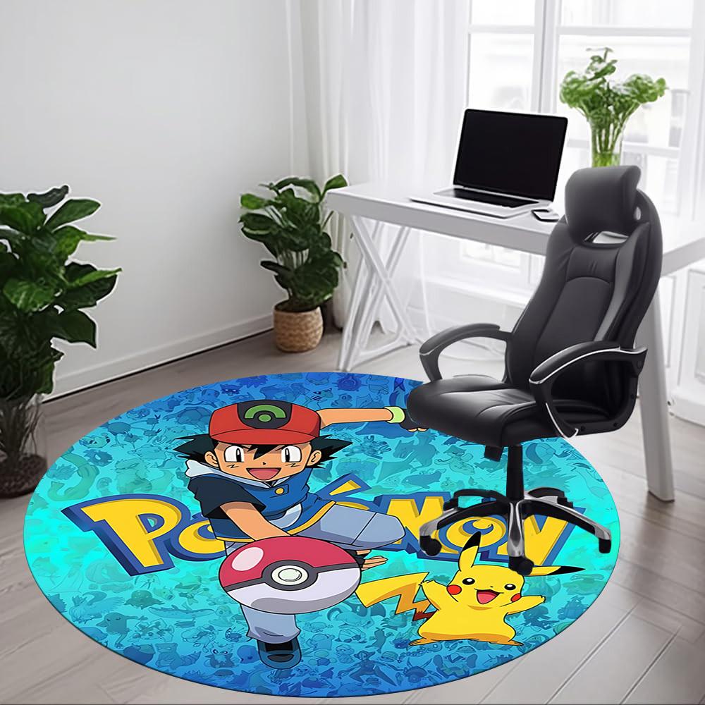 1pc Pokemon Office Round Area Rug, Under Office Chairs Bedroom Living Room Home Decor, Room Decoa1016289
