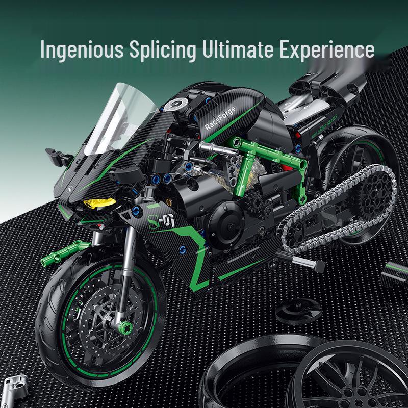 Hanoreton Duke Motorcycle Building Blocks Model - Night Road Edition