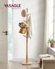 VASAGLE Coat Rack, Solid Wood Coat Stand, Free Standing Hall Coat Tree with 8 Hooks for Coats, Hats, Bags, Purses, for Entryway, Hallway