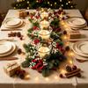 2pcs Artificial Candle Ring Candlestick, with Red Berries And Pine Cones Baby's Breath, for Home, Christmas, Tabletop Decoration Candle Holder