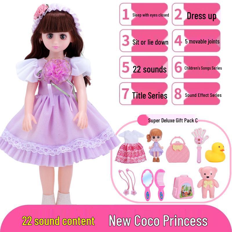 Interaktives Smart-Puppenset mit wechselbarer Kleidung – Prinzessinnenspielzeug für Mädchen, perfektes Geburtstagsgeschenk