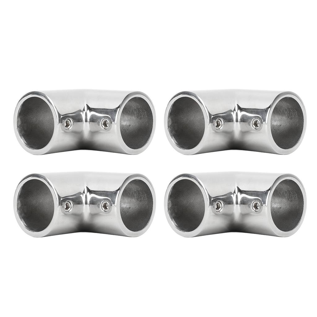 4PCS 2 Way 90 Degree Boat Hand Rail Fitting 25mm ID 316 Stainless Steel Elbow Pipe Joint Connector for Ship Yacht
