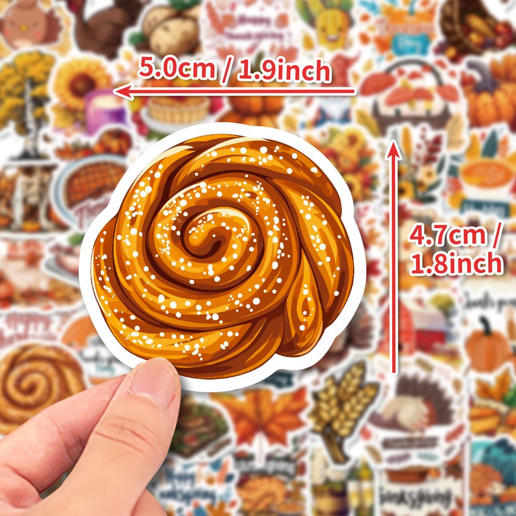 50 Wheat Ears Thanksgiving Stickers Autumn Harvest Festival Celebration Thanks Giving Decorative Doodle Stickers