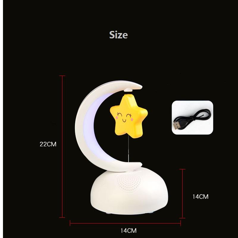 2 In 1 Bluetooth Speaker Music Player Night Light Wireless Music Player Star & Moon Night Lamp Romantic Gift