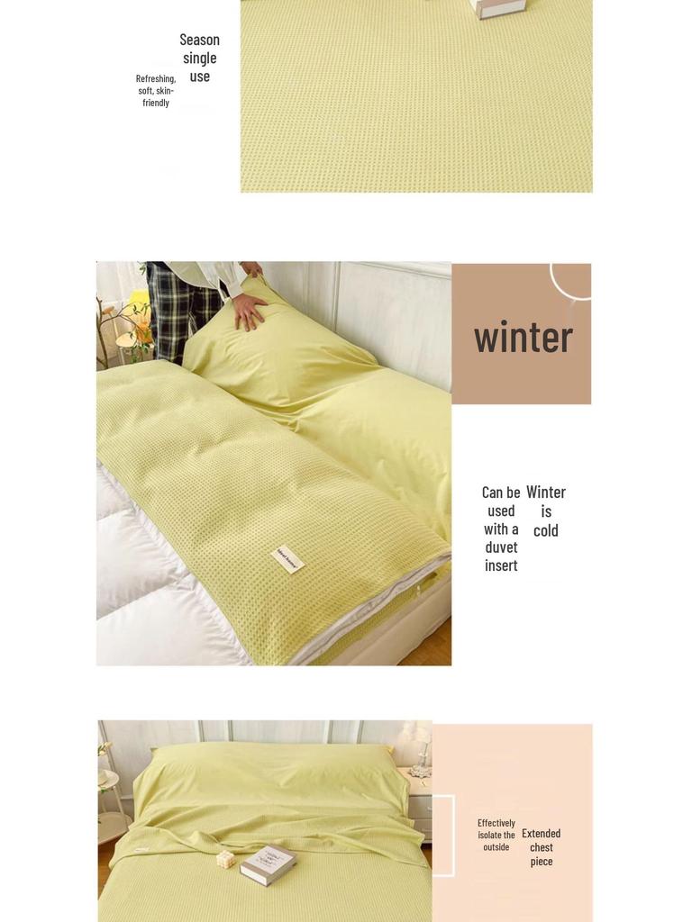 Cestovní spací pytel a povlak na přikrývku z čisté bavlny - Přenosný, Ochrana proti nečistotám, 3dílný pro služební cesty