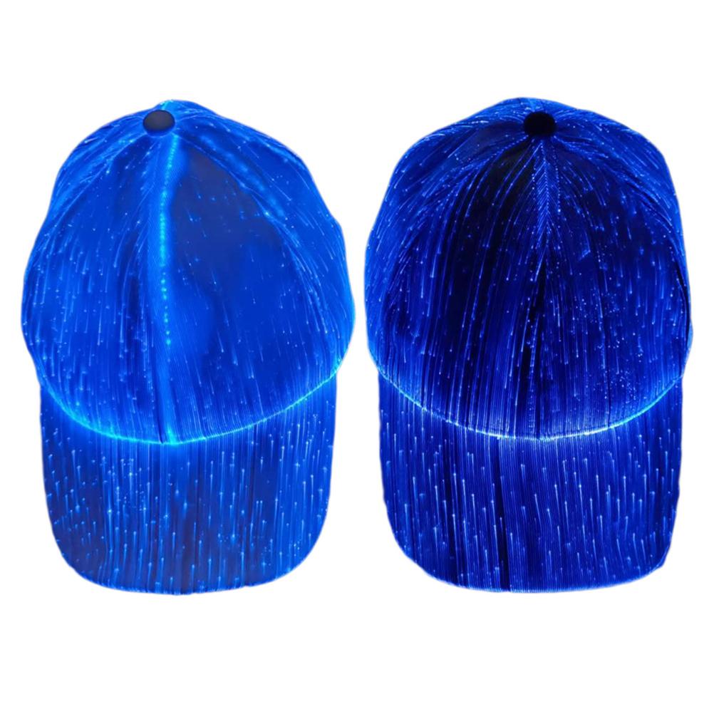 Halloween Farbwechselnde LED Leuchtmütze Weihnachten Glasfaser Baseballkappe Hip Hop Mütze
