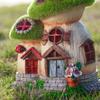 Valery Madelyn Fairy Tale Series 17cm Garden Ornament Fluffy Mushroom House Solar Lamp Solar Solar Light Garden Light Figurine Ornament Waterproof