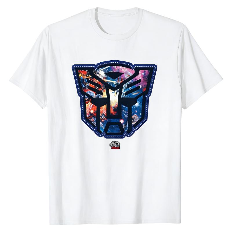 2026 Transformers Autobot Logo TShirt Battle Scene Graphic Print Crew Neck 100 Cotton Fashion Casual Streetwear Tops