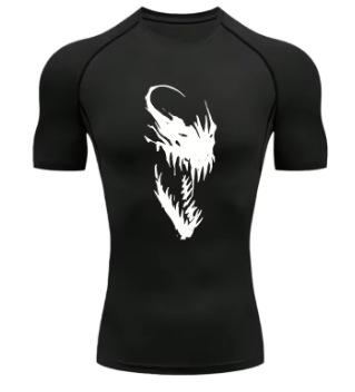 Venom Pattern 2026 Men's Sports T-Shirt Training Fitness Exercise T-Shirt Anti-Wear Clothing Sports Men's