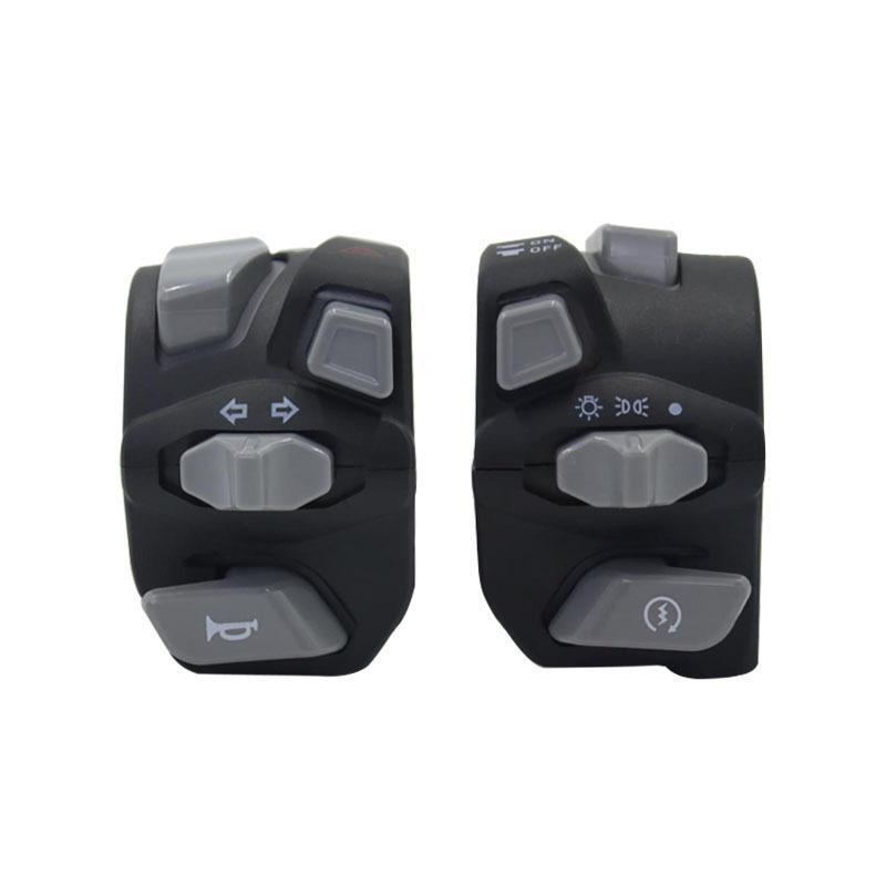 1Pair Universal Motorcycle Handlebar Control Switches Durable Abs Housing Multifunction Buttons For Dirt Street Bike Modificati