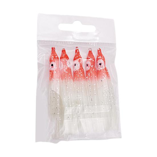 5 Stück Tintenfisch Weichköder Simulation mit Leuchteffekt Angeln Meeresfischen Weicher Tintenfisch