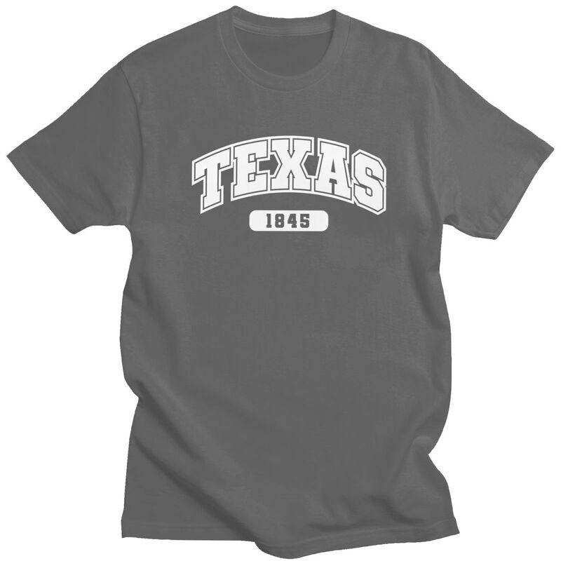 Texas Collegiate Style 1845 T Shirt for Men 100 Cotton Tshirts Humor Streetwaer Short Sleeve Tee Shirt Slim Fit Clothing