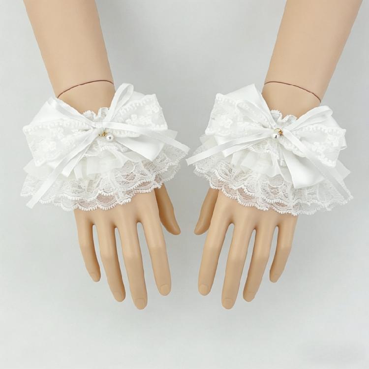 Beautiful Hand Sleeve In Multiple Color Party Wedding Lace Wrist Cuffs Suitable For Dresses And Everyday Outfits