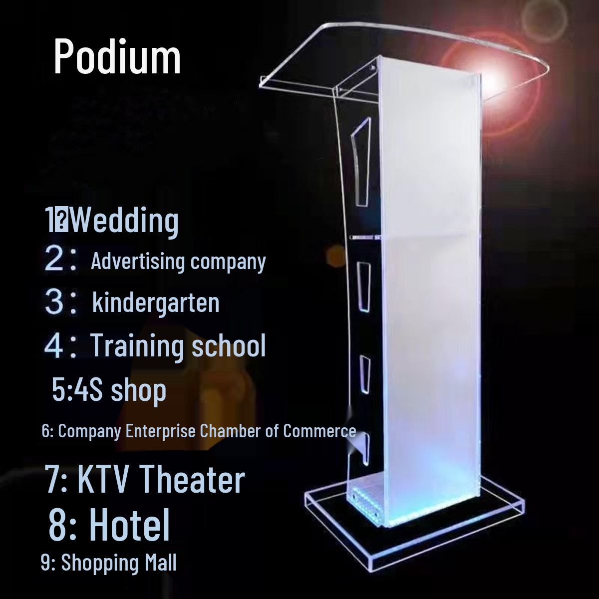 

Seven-Color Changing Acrylic Lectern & Host Stand Without Lighting Set