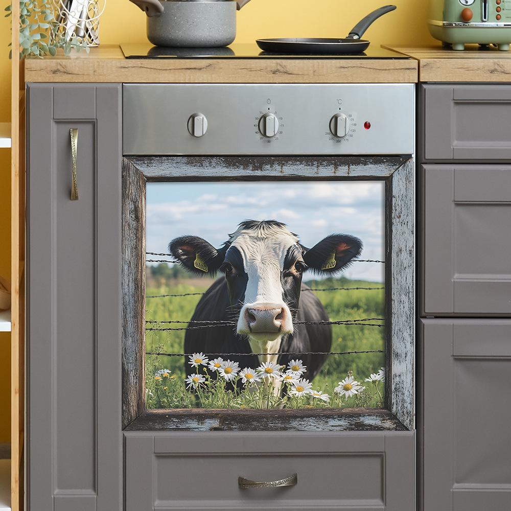 Pastoral Bull Head Kitchen Dining Room Cabinet Home Background Beautification and Decoration Stickers