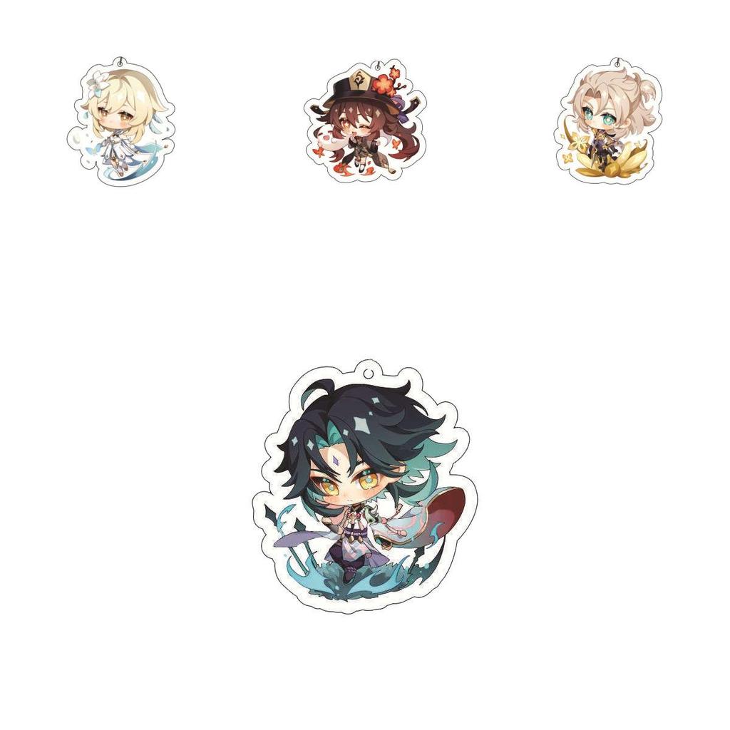 Original Genshin Impact Game Character Cover Acrylic Cute Keychain Charm For Fans