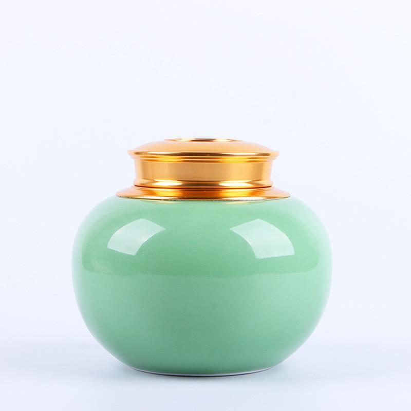 

Ceramic Jar, Ice Cracked Glazed Tea Jar, Alloy Lid Sealed Jar, Tea Box, Storage Container, Home Decoration Storage Bottle