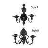 American retro black wall-mounted candlestick, background wall decoration, candle cup, garden wall hanging item, candle stand