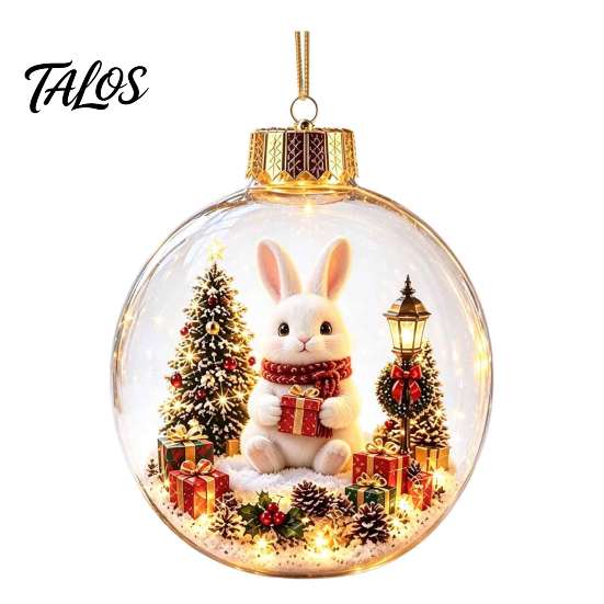 3D Winter Scene Baubles Glowing Christmas Story Ornament, Light-Up Ball Hanging Decor with Warm LED Light, Festive Indoor Home Decorations Mini