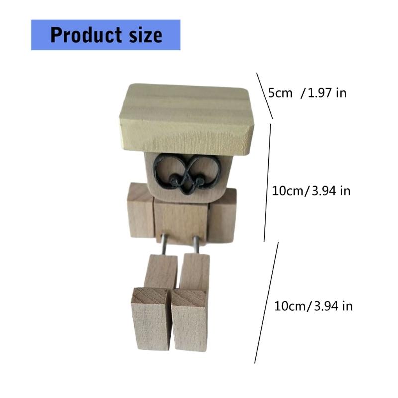 Hand Painted Swinging Legs Puppet Decoration Wood And Acrylic Hanging Figurine With Removable Hat For Vehicle Dashboard