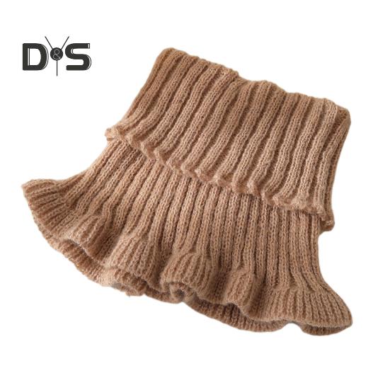 

Женский шейный платок, однотонный, с прозрачной отделкой, с имитацией воротника, вязаный, теплый, стильный, утеплитель для шеи, универсальный аксессуар для одежды хаки