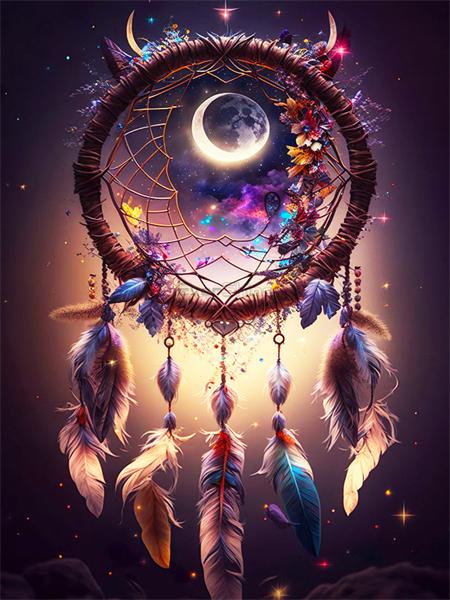 Diamond Painting Set Dream Catcher Landscape Full Square Round 5D Diy Embroidery Mosaic Feather Home Decor