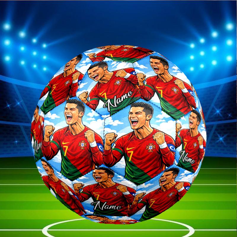 Custom Name Personalized Cristiano Ronaldo-A Print Size 5 Soccer Ball Training & Match Football, for Team, Kicking, Gift for Football Enthusiasts