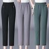 High Waist Elastic Summer Capri Pants for Middle-Aged & Elderly Women