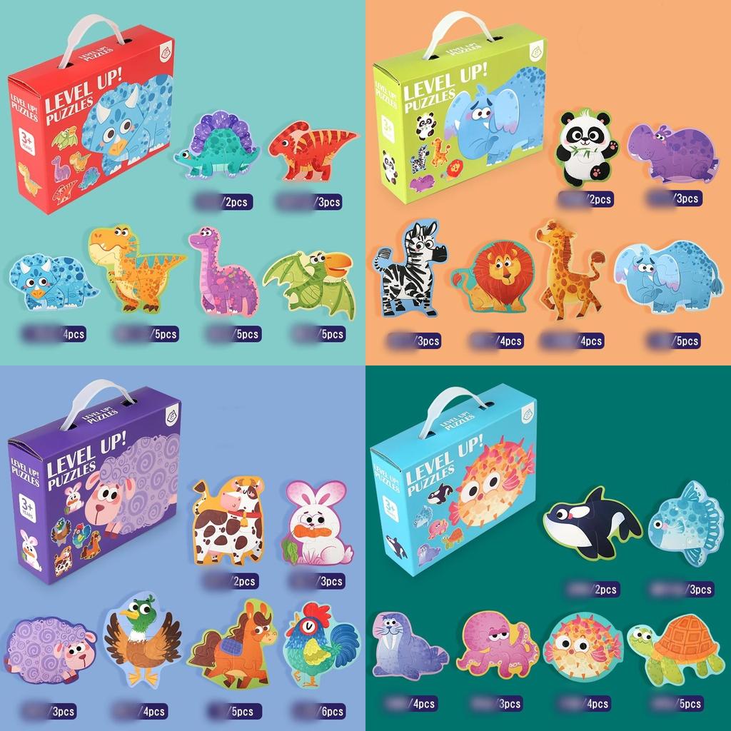 Animal World Jigsaw Puzzle Set For Kids With Storage Bag Educational Toy For Preschoolers