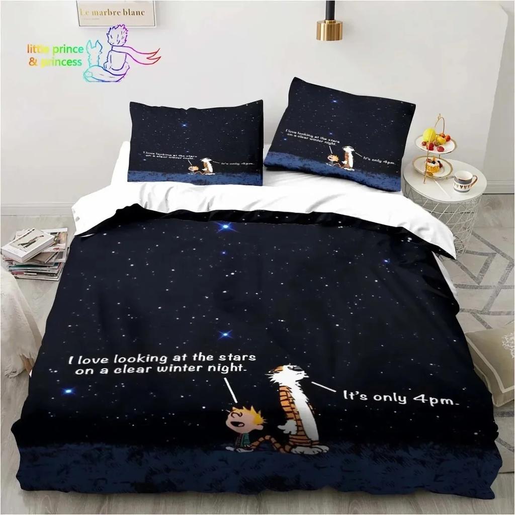 Cartoon Calvin Hobbes 3D Print Bedding Set Single Twin Full Queen King Size Bed Set Adult Kid Bedroom Bedding Gift